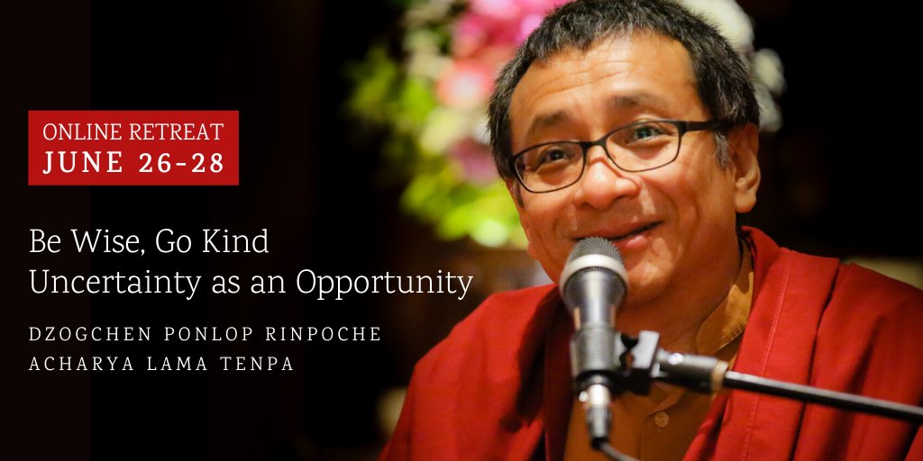 ponlop's tweet image. Join us for an Online Weekend Retreat with Dzogchen Ponlop Rinpoche and Acharya Lama Tenpa June 26-28 buff.ly/2XU22XH