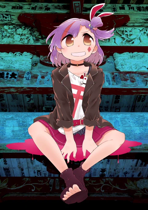 「Erase」めっっっっっちゃカッコよかったからありがとうございます代で描いたやつ。後ろの背景は実家近くのオヤシロ的なあれ。奉納しますわね…#ことね教 