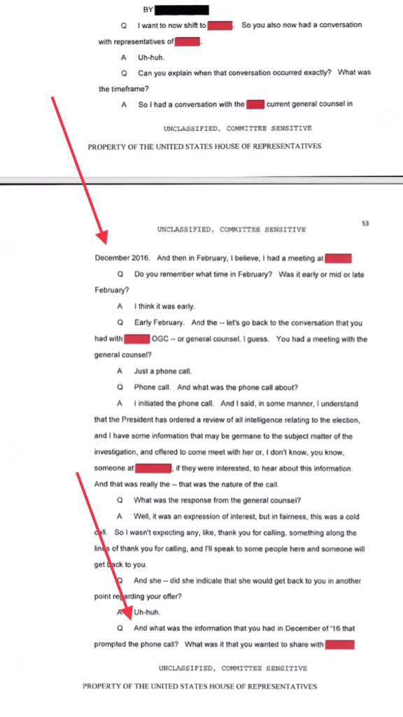 In December 2016, Sussmann says he cold-called the General Counsel of the CIA to see about sharing information he had about possible connections between Russia and the Trump Organization. https://intelligence.house.gov/uploadedf...