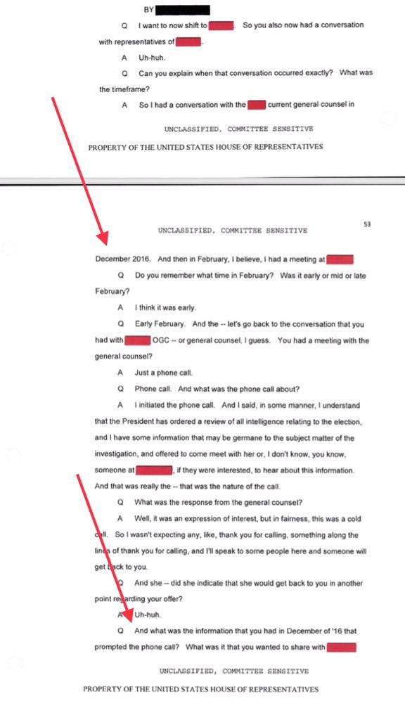 In December 2016, Sussmann says he cold-called the General Counsel of the CIA to see about sharing information he had about possible connections between Russia and the Trump Organization. https://intelligence.house.gov/uploadedfiles/ms53.pdf