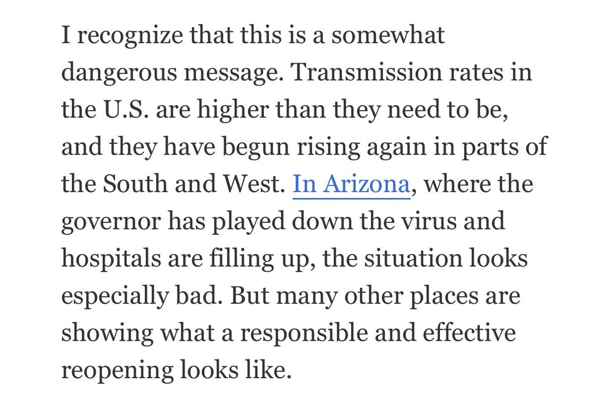 ZachCrenshaw's tweet photo. This paragraph cannot be how Governor Ducey was hoping to see Arizona highlighted in the NYT Morning Briefing... https://t.co/QnWwl8Nhf8