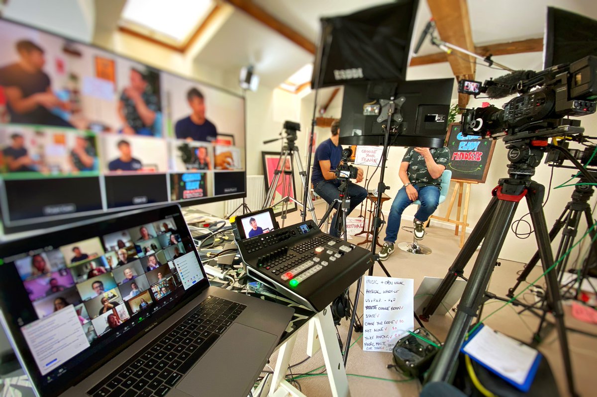 FRYFILM's tweet photo. 2 #presenters, 4 #cameras, 25 virtual breakout rooms, 50 people on the #zoomcall, mixed live & #interactive to all over the UK with our kit today!
#virtualevent #liveevent #sonyfs7 #salisbury #wiltshire #flowtech75 #sachtlerflowtech #zoommeeting https://t.co/KNZVFCggzo