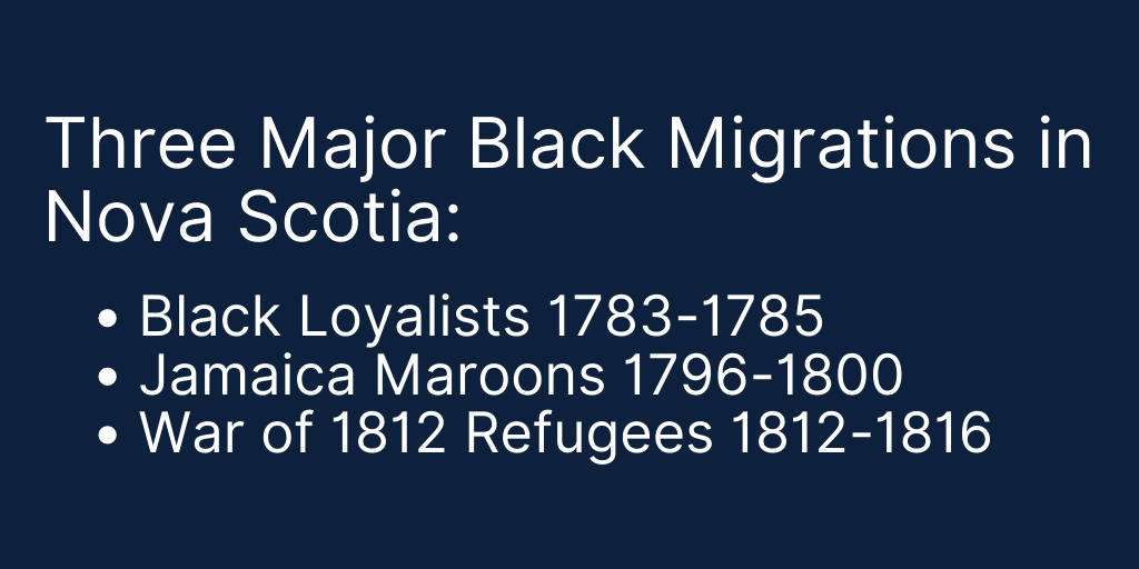 To understand how we got to where we are today, we have to better understand our history. We've been reading about three major black migrations to Nova Scotia to educate ourselves on how and why systemic racism exists in our community. We recommend reading up on the following: