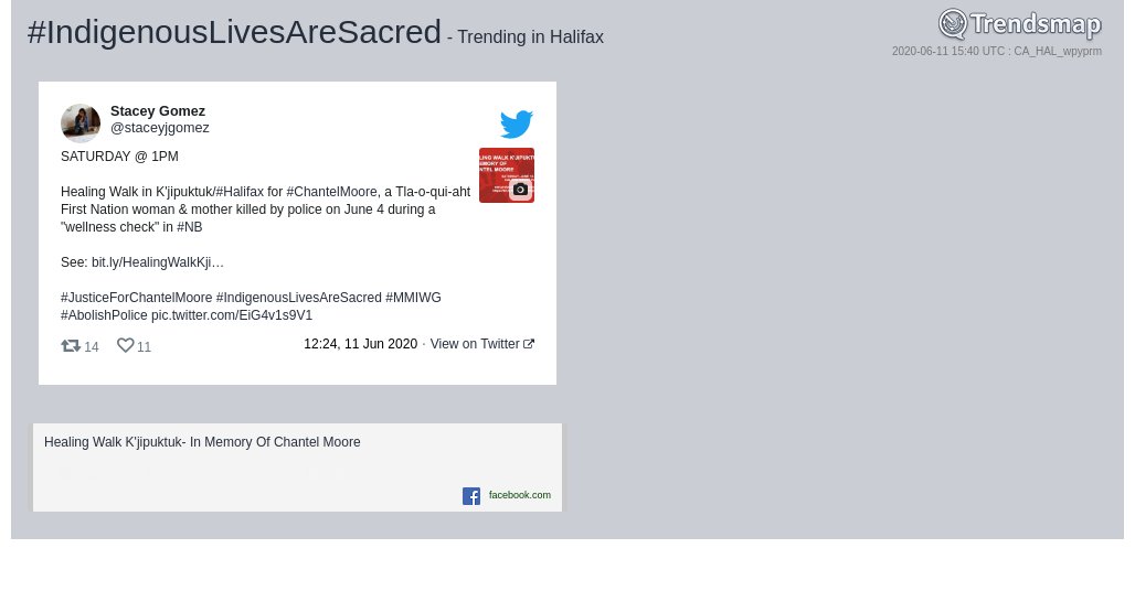 TrendsHalifax's tweet photo. #indigenouslivesaresacred is now trending in #Halifax

https://t.co/wAINYHXrKM https://t.co/FRCW4mCKf9