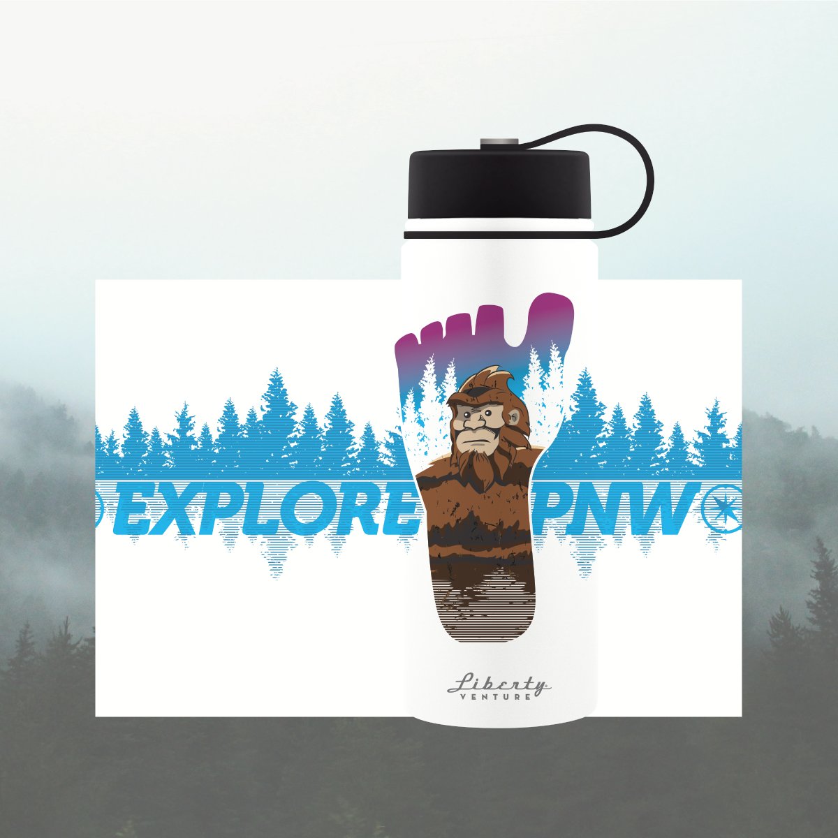 Celebrate what makes the Pacific Northwest so special with our 'PNW' Bottle from our Sasquatch Collection! This insulated bottle keeps hot drinks hot for up to 6 hours, and cold drinks cold for up to 23 hours. 🌲🗻