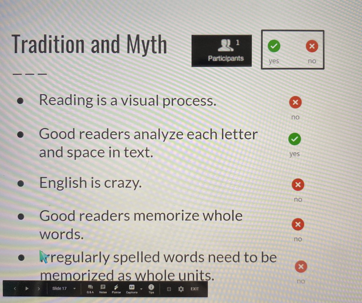 anoll57's tweet photo. Great session on orthographic mapping and sight words. Many reading myths debunked. We need to get away from memorizing whole words and instead draw students’ attention to the regular and unexpected parts of words to support their mapping of words. #PaLitSymposium2020 https://t.co/6NuU98AK0g
