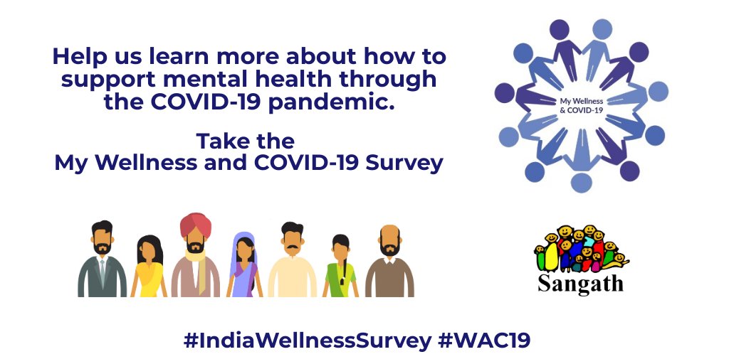 <a href="/SangathIndia/">Sangath</a> has launched the My Wellness &amp; COVID-19 survey! It is open 2 all Indian adults &amp; will help us better understand the mental health impacts of #COVID19. Please take a few minutes 2 contribute to the wellbeing of the nation #IndiaWellnessSurvey

survey.sangath.in/redcap/surveys…