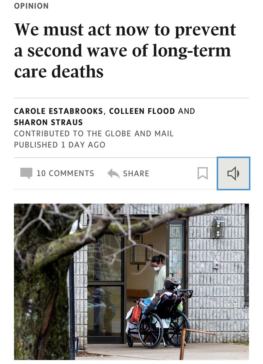 NathanStall's tweet photo. 7 non-negotiable things to prevent a second wave of LTC deaths: https://t.co/C4YaSawTUl

1. Approved outbreak plans
2. Inspections by PHUs
3. PPE and testing
4. FT pay and benefits for workers
5. 1-site work policy
6. Capacity to isolate and cohort
7. Measures to allow visitation https://t.co/Sc1imSQDtc