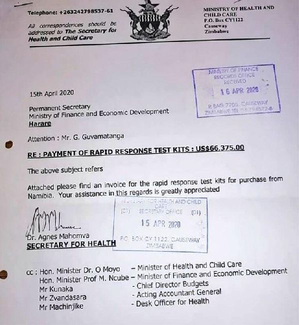TheNamibian's tweet photo. A Namibian company, Jaji Investments CC, is implicated in a messy Covid-19 test kit supply tender in Zimbabwe worth US$ 66 375 (approximately N$1,1 million). https://t.co/9mG7YLcQB3 https://t.co/QwjkwGOVp4