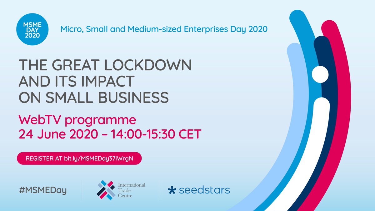 ITCnews's tweet photo. 📢24 June 2 PM CET

For the 2020 #MSMEDay, join us for a WebTV programme that takes you on a journey across continents, where 40+ stakeholders share their stories about coping with the #COVID19 crisis and preparing for a 'new normal.'

Registration open: https://t.co/2PSPslKSNd https://t.co/CTQjdy26Hf