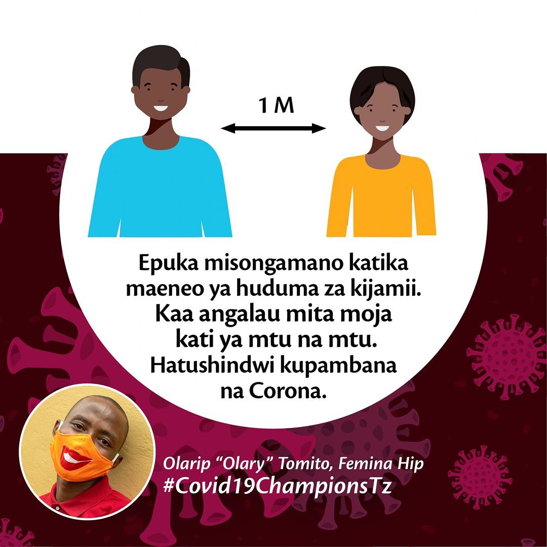 Olary_Tomito's tweet photo. Funika mdomo na pua kwa sehemu ya ndani ya kiwiko cha mkono unapopiga chafya ukiwa kwenye mikusanyiko yoyote. Piga 199 au *199# kwa msaada na ukiwa nje ya nchi piga 0800110124. 

#covid19championstz 
Cc: @feminahip @UNICEFTanzania https://t.co/LNAEtL3BdE