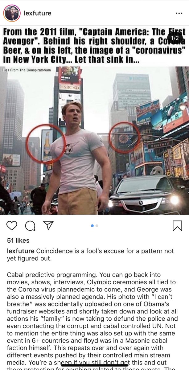 A friend who’s fully into the covid conspiracies sent me this post that says Captain America predicted the coronavirus outbreak in 2011, and while its obviously bs, I started fixating on that circled image on the right.