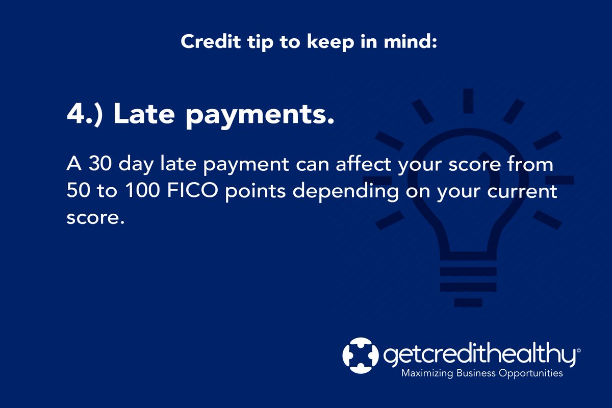 getcredithealth's tweet photo. Avoid late payments as often as you can for improving your credit score. 

#GetCreditHealthy #LatePayments #CreditReport #Overdraft #MonthlyPayments #Bills #CreditScore #CreditEducation #CreditKnowledge https://t.co/Mw0bxPLHqx