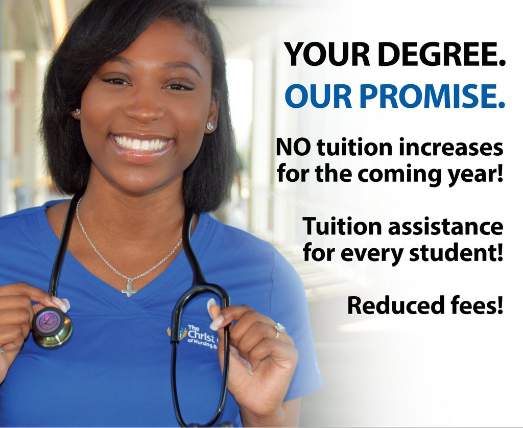 . <a href="/MyTCCNHS/">The Christ College</a> is committed to delivering the best education while eliminating barriers in order to achieve a healthcare degree. In response to COVID-19, Christ holds tuition flat, reduces fees, and promises every student financial assistance for the 20-21 academic year. #MoTW