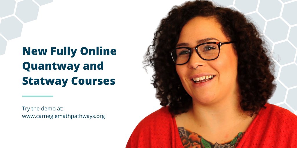 carnegiemath's tweet photo. Want to see our new #online Statway and Quantway courses through the eyes of a student? Sign up to check out our new demo course here: https://t.co/BT4dVU8Ury https://t.co/idtpwxxctw