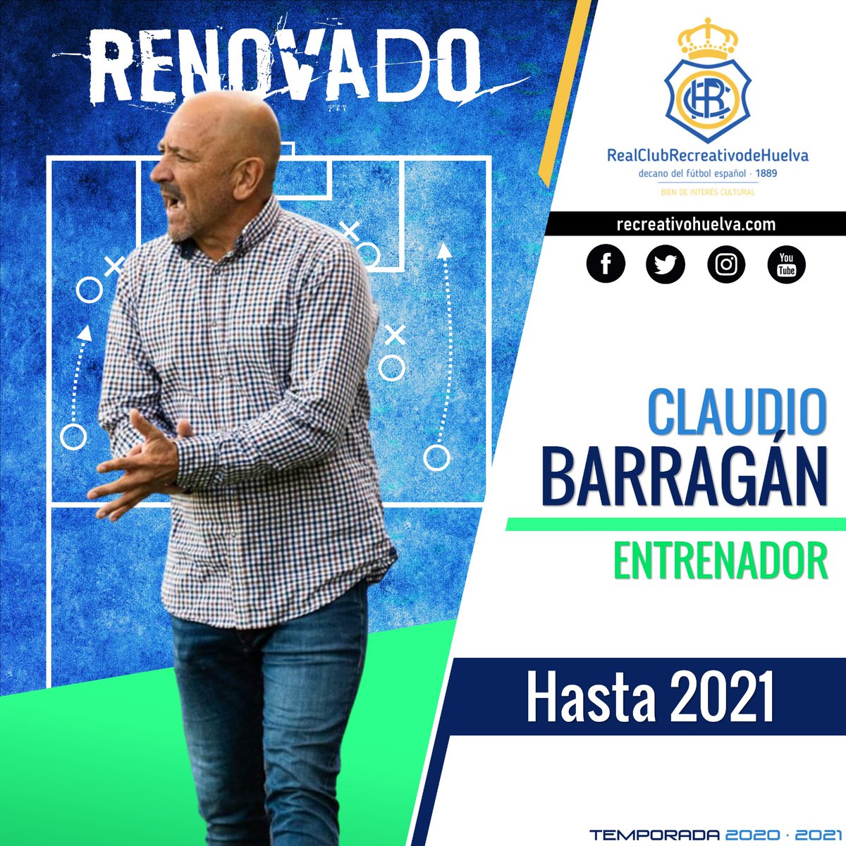 recreoficial's tweet photo. 📣 Claudio Barragán, renovado como entrenador del Decano.
💪 El entrenador valenciano continuará dirigiendo al Recreativo durante la temporada 2020/2021
➡️ https://t.co/RevHCUHX0W
#BienvenidoClaudio https://t.co/YTxezxTevm