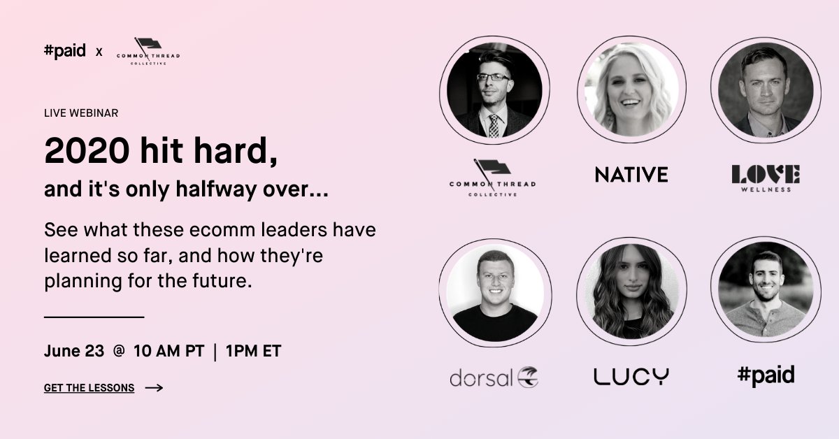 Half the year almost gone 😮 What's your biggest lesson? How are you planning for 2nd half? On June 23, @rogerfigs is asking @AaronOrendorff and 4 other ecomm leaders that question @native_cos @dorsalbracelets @LucyNicotine @LoveWellness Save a spot bit.ly/3dVNigt