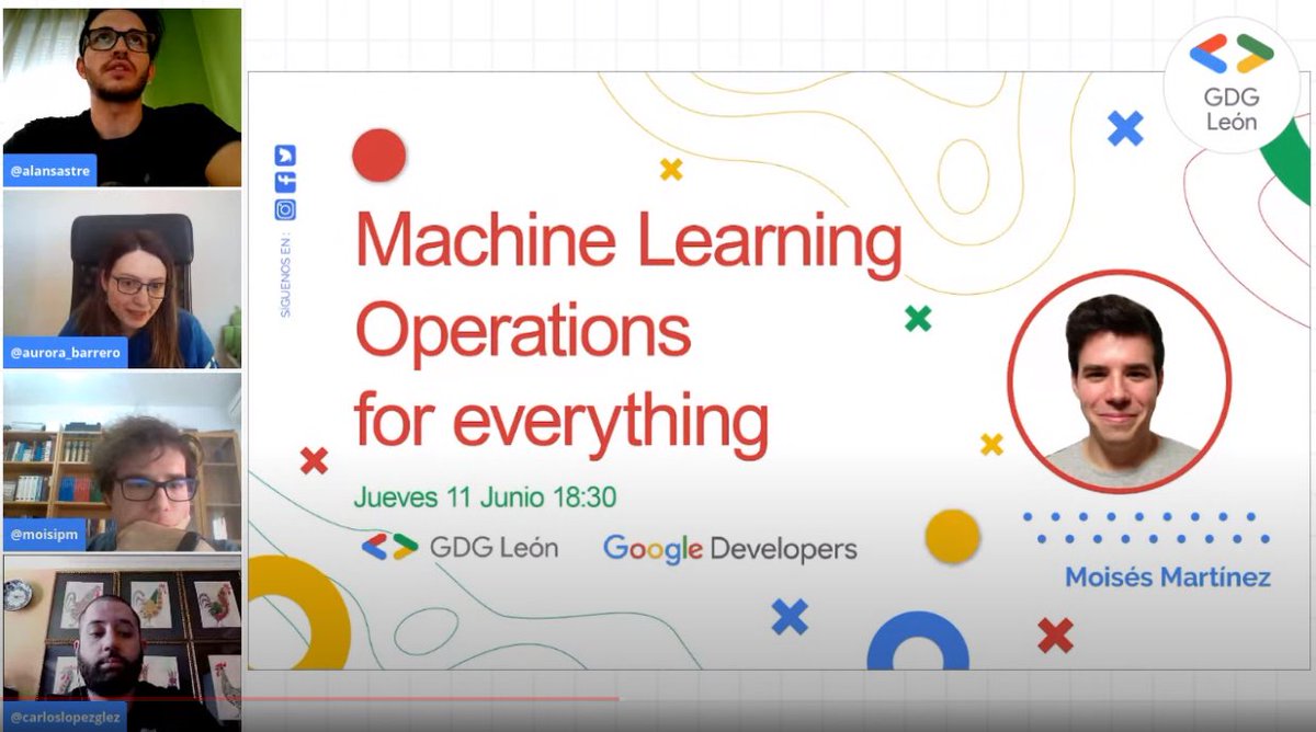 Aurora_Barrero's tweet photo. 📌¡Únete a @GdgLeonEsp! #LeonEsp

⏰18:30h CEST
🔴Live Stream -> https://t.co/GqZzNq3ek9

 ¿Te interesa la #InteligenciaArtificial y #MachineLearning? Tendremos a @moisipm #GoogleExpert en Machine Learning con el que aprenderemos sobre #MLOps

@GDG_ES #LeonESP #GDGLeonML https://t.co/ZjVYakB3sK