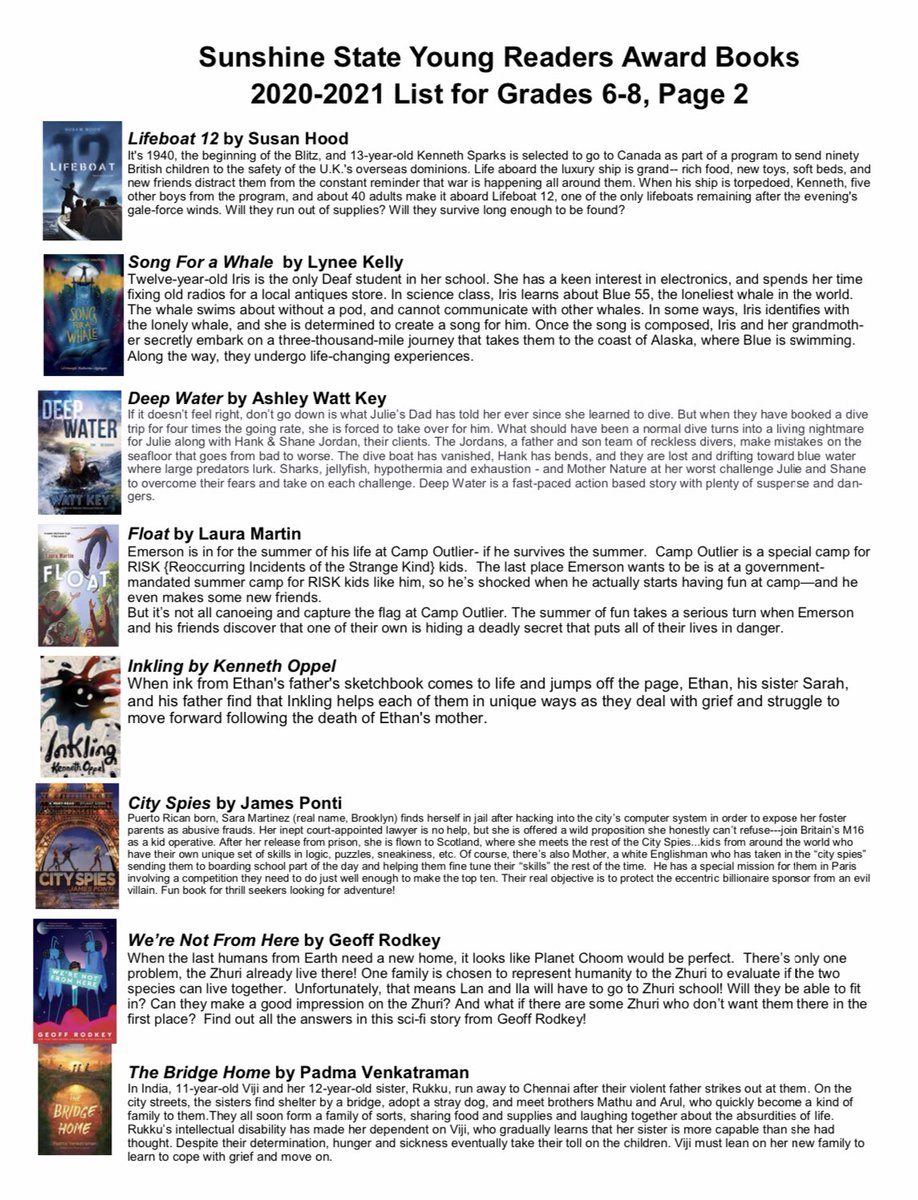 RRMSRoyalKnight's tweet photo. The 20-21 FL Sunshine State books list has also been published with great selections! Find the list at this link: https://t.co/JgNji8sC2f #royalsread #millionwordchallenge https://t.co/Bz1sO9OIDx