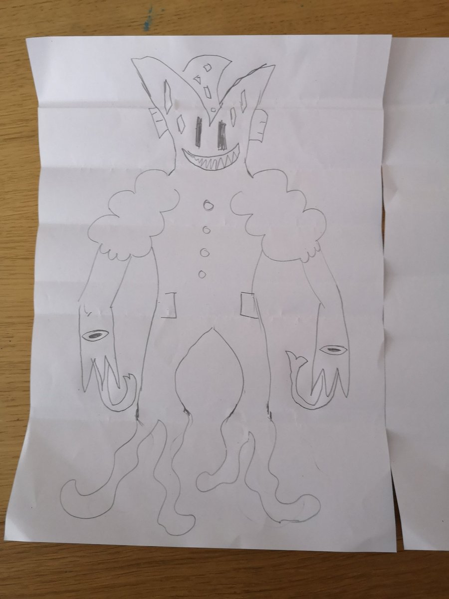 RMcV13's tweet photo. Today Magnus and I did some Cadavre Exquis like some Surrealists did. We really enjoyed it @leithp6 @Leith_Primary https://t.co/e49HrNq3eG