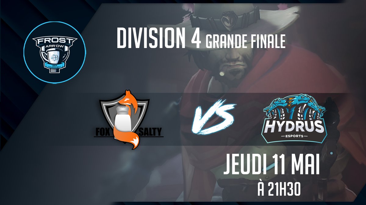 A 21h30 on tape la belle contre <a href="/Hydrus_OW/">Hydrus Esports</a> ! 

Après les avoirs battus 3-0 en Polaris Series et perdu 3-1 en <a href="/OwFrostar/">Frost Arr'OW</a> 
Nous les retrouvons ce soir a 21h30 pour disputer le titre de la division 4 . 

On a une revanche a prendre casté par <a href="/BadTurtles_eu/">BadTurtles_EU</a> 

a tout a l'heure!