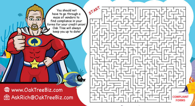 OTBS_CUforms's tweet image. Who has the will to figure our #AskRich maze?! If so, let us know in the comments that you completed it by reaching our #compliantforms! 👍

Want to see what types of compliant #forms we offer? Click the link: ow.ly/zMGS50A3sIW

#maze #creditunions #CUvendor #CUfamily