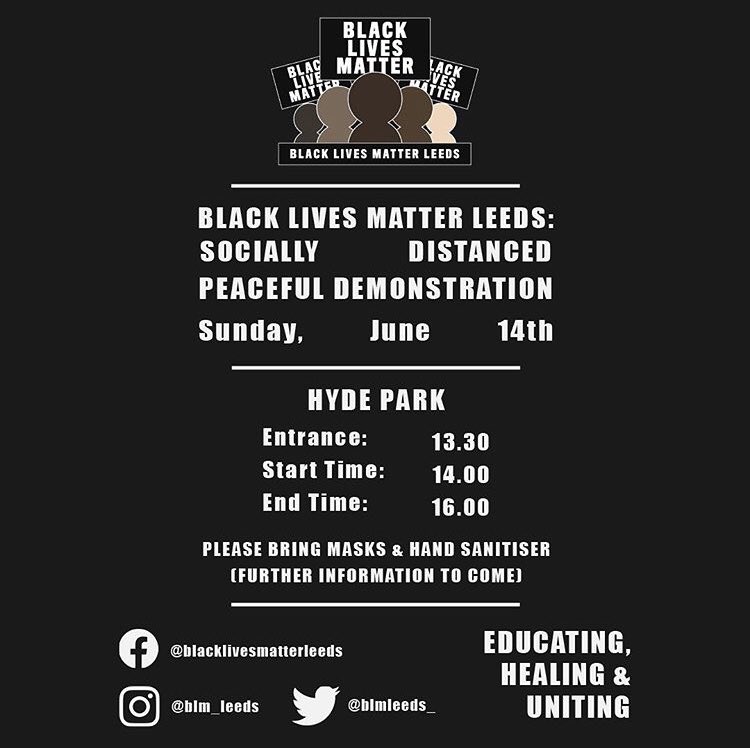 Hope to see you there this Sunday guys! Peace and love to ALL xx @blm_leeds