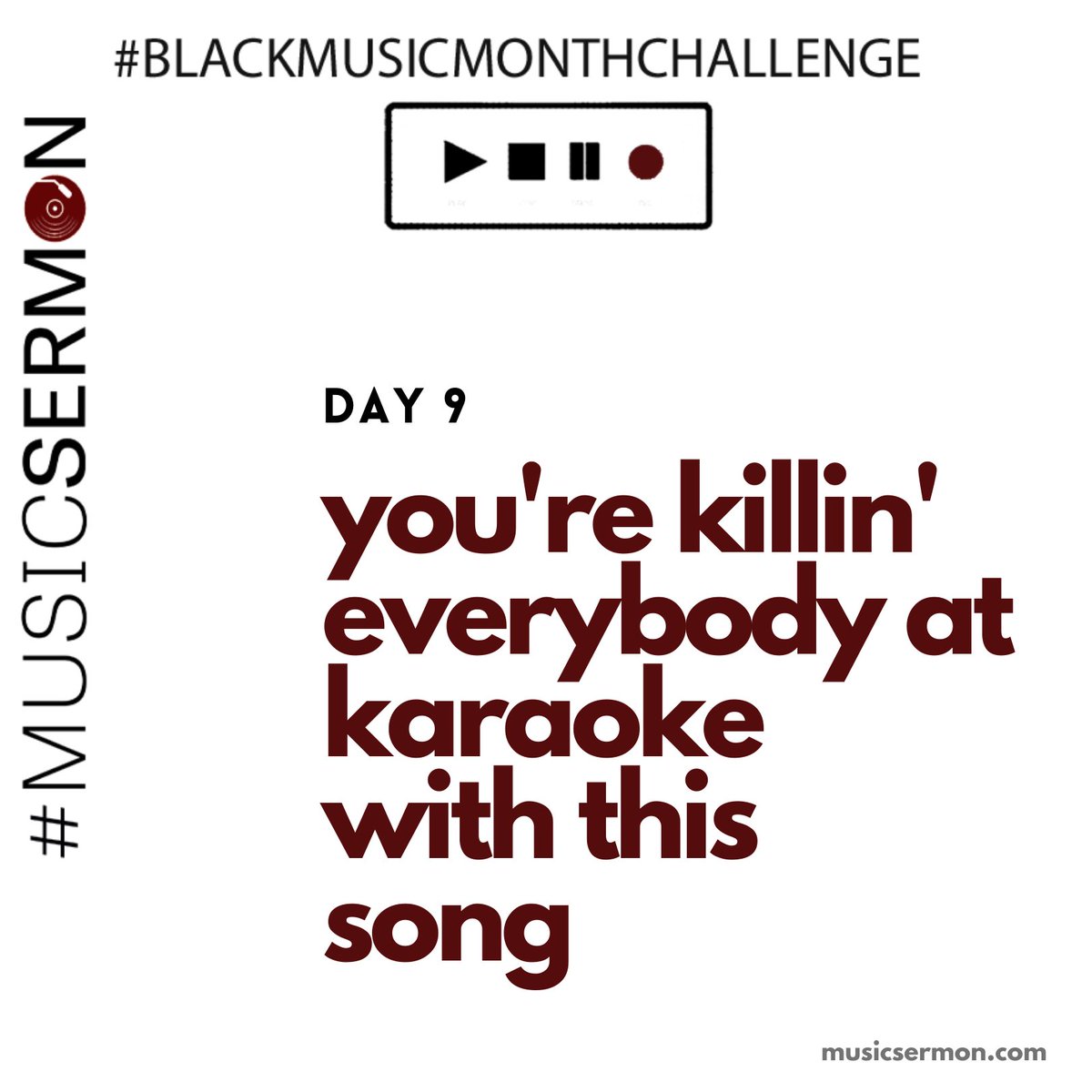 Day 9 of the  #BlackMusicMonthChallenge is a real one for me. As many of you know, I take karaoke very seriously. When it’s your turn to take the mic, what’s your go-to song?