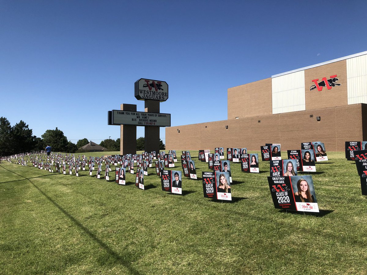 Hey, <a href="/westmoore2020/">WESTMOORE '20</a>! If you drive by Westmoore, you’ll see a tribute to your class! Please leave signs until June 21st—then stop by and pick yours up! Thanks to our administrators for a fun way to recognize the class of 2020!
#jaguarfamily #jaguarpride #mpspride #enjoythejourney