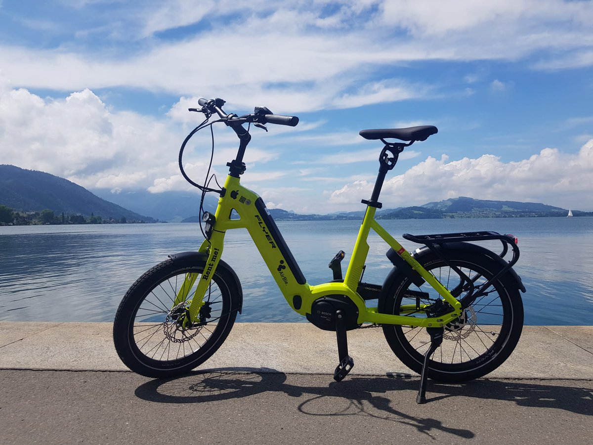 AirBieAG's tweet photo. AirBie bike-sharing is back in Zug! 20 e-bikes from Flyer, check it out ;-)
https://t.co/kUAQ50Y47v

#bikesharing #smartmobility #stadtzug #smartcity #ebikes https://t.co/bJQmT7XsBo