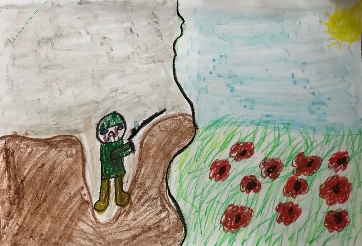 walton_primary's tweet image. Some beautifully imaginative artwork representing No Man’s Land: Then and Now! @Cornerstonesedu #FallenFields #HomeLearningUK 🦊