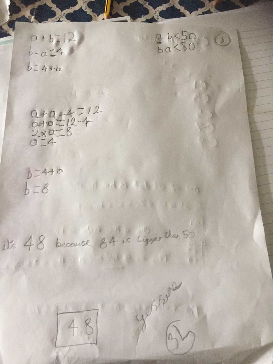 overleighY3's tweet photo. Yessine has been investigating our maths challenge in great detail. Fantastic, Yessine! https://t.co/nNc8ABFUpH