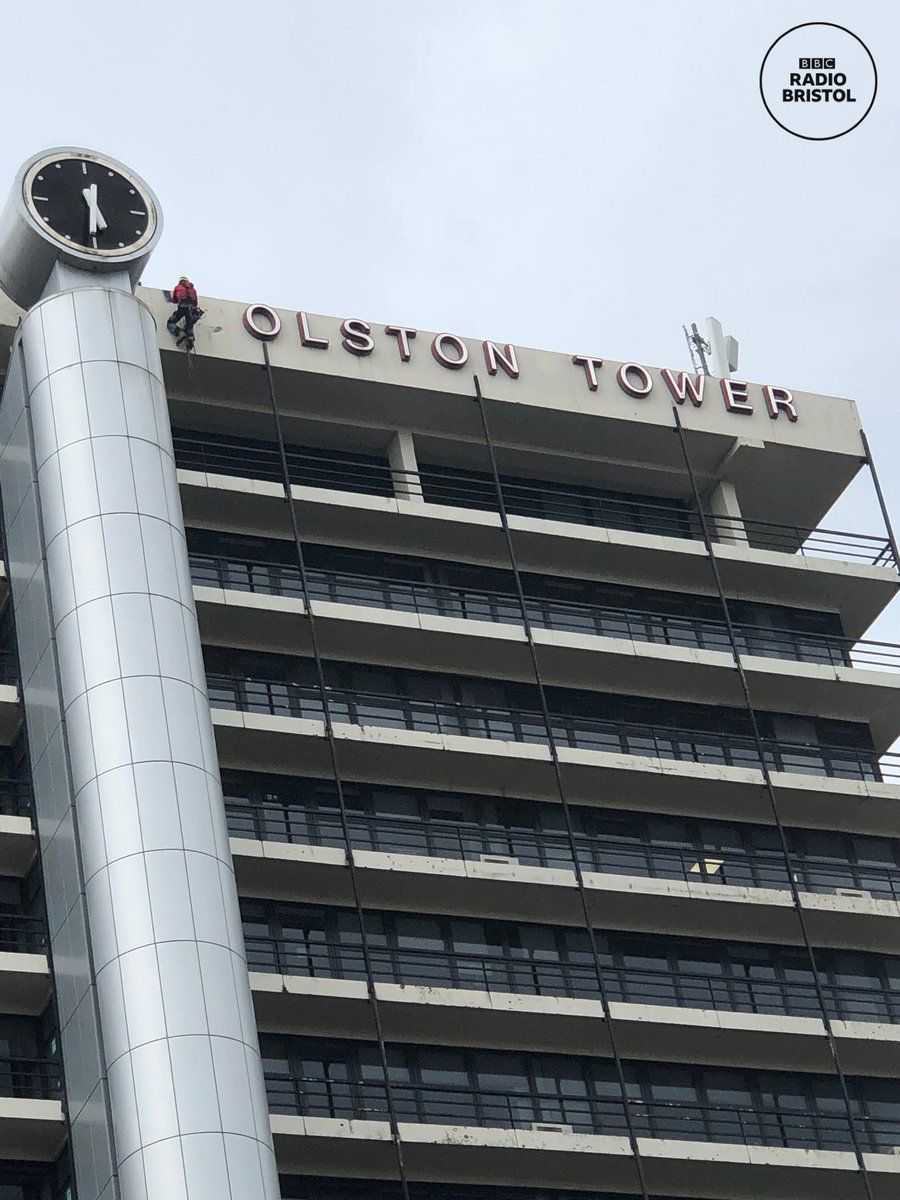 BBCRB's tweet photo. The lettering on Colston Tower is being taken down in #Bristol. https://t.co/SB5s5g0xW3