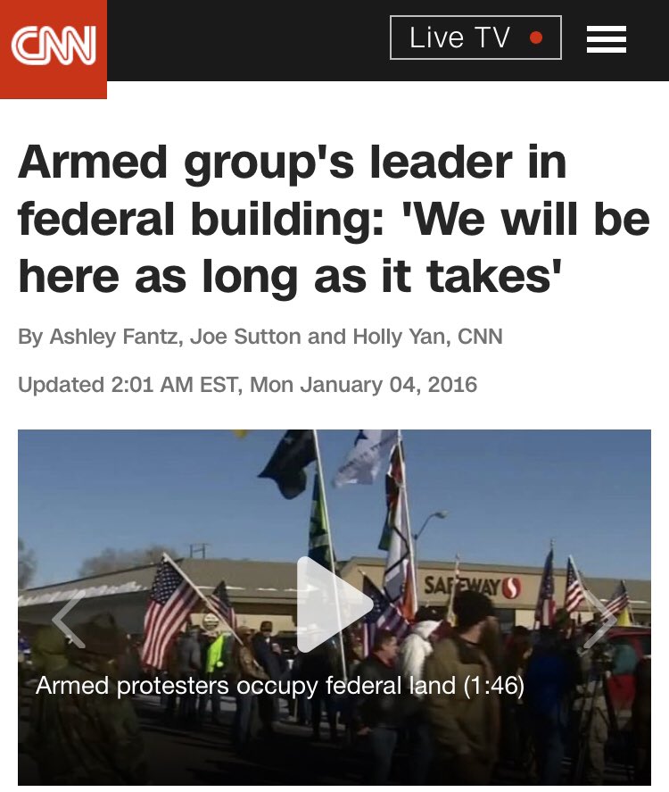 Hot on their heels is  @CNN, who seem to think it’s not worth pointing out the weapons when it’s a leftist group.