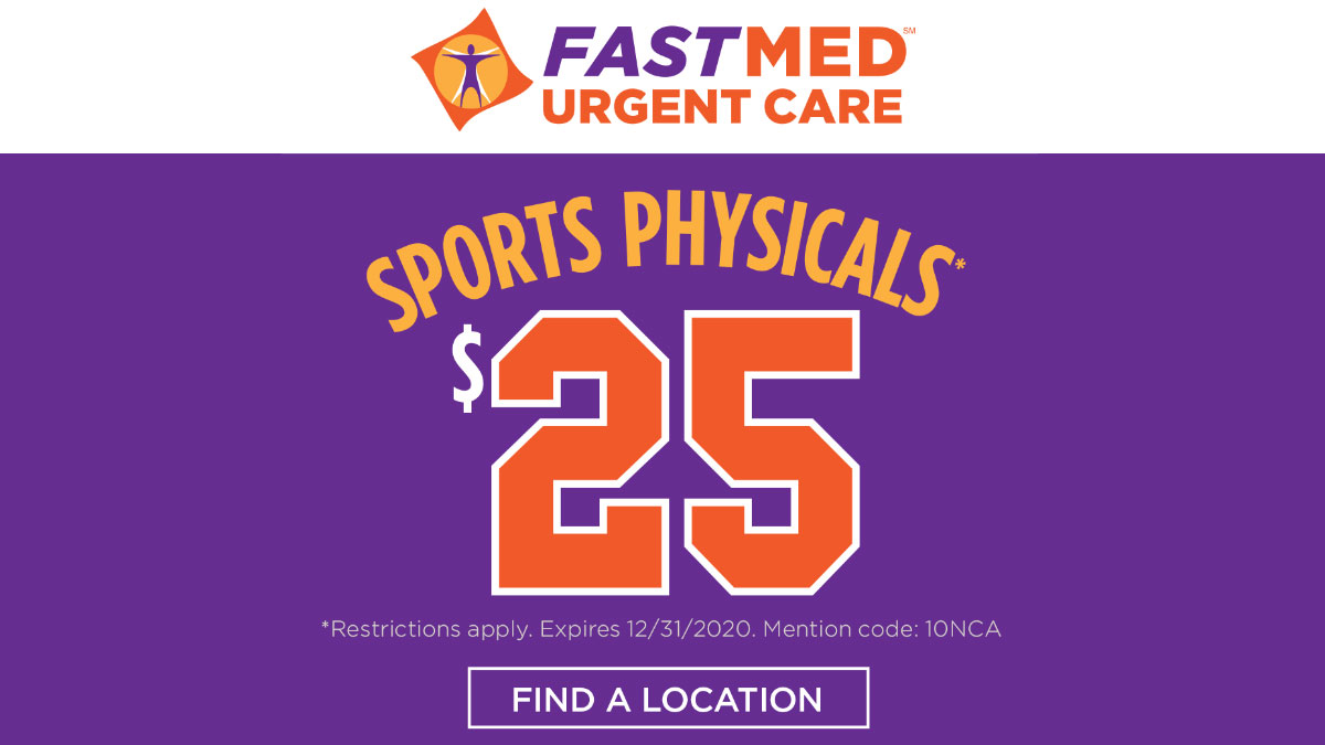 NCHSAA Partner <a href="/FastMedClinics/">FastMed Urgent Care</a> has Sports Physicals! 

⚽️🏀🏈⚾️🥎🎾🏐🥍🤼🏊‍♀️⛳️📣👟

If you can't make it to your primary care doctor visit a <a href="/FastMedClinics/">FastMed Urgent Care</a>! 

➡️fastmed.com/nchsaa/