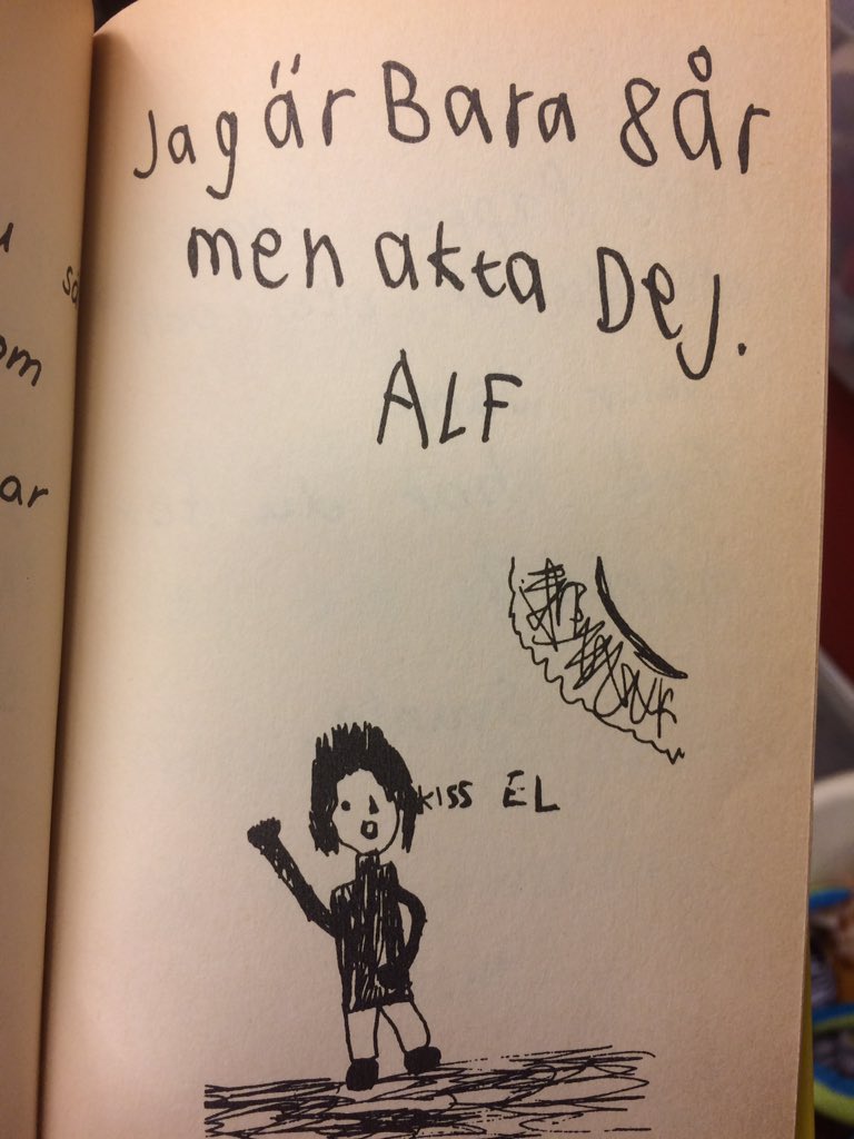 lisamagnusson's tweet photo. jakten på palmes mördare fortsätter. fick nyss upp ett möjligt spår när jag var på loppis och bläddrade i boken "barn skriver till palme"... vad gjorde "alf" på mordkvällen?! https://t.co/WLlmvaHuUV