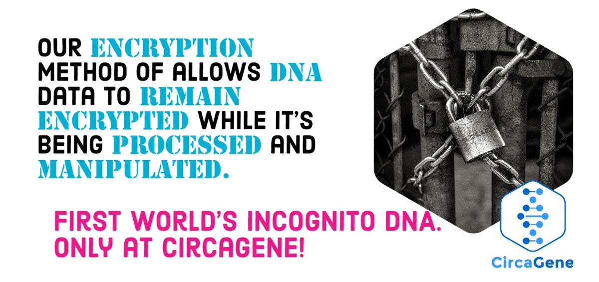 CircaGene's tweet image. In a nutshell,  we are the only company to use powerful encryption 💪 in your DNA 🧬 #getcontrol #DNAPrivacy circagene.com read more about it ✅