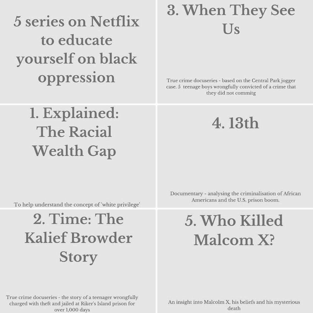 UNO_LRC's tweet photo. @unomodelun Allies must educae themselves on black oppression and listen to black voices. Check out one of these powerful programs! *add #DearWhitePeople to this list! 
#blackvoices #educateyourself #unoproud #unolrc #privateerpathways https://t.co/9qijhytdkz