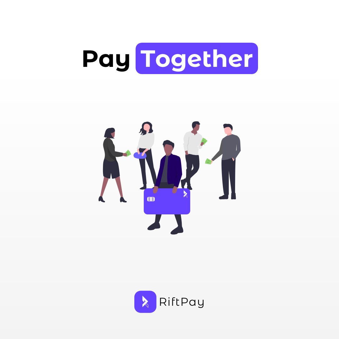 RiftPay's tweet photo. No more "can I send you half?" Just PAY TOGETHER with RiftPay! 

#riftpay #socialbanking #paytogether https://t.co/d5C20xeKyv