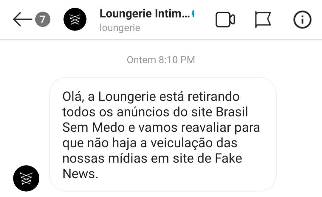 A <a href="/Loungerie_/">Loungerie</a> também retornou o nosso IG e já incluiu o site em sua blocklist 👏 Essa é uma luta diária e cada empresa aderindo é mérito de vocês! Obrigado pelo apoio ✊🏽 #SleepingGiantsBrasil