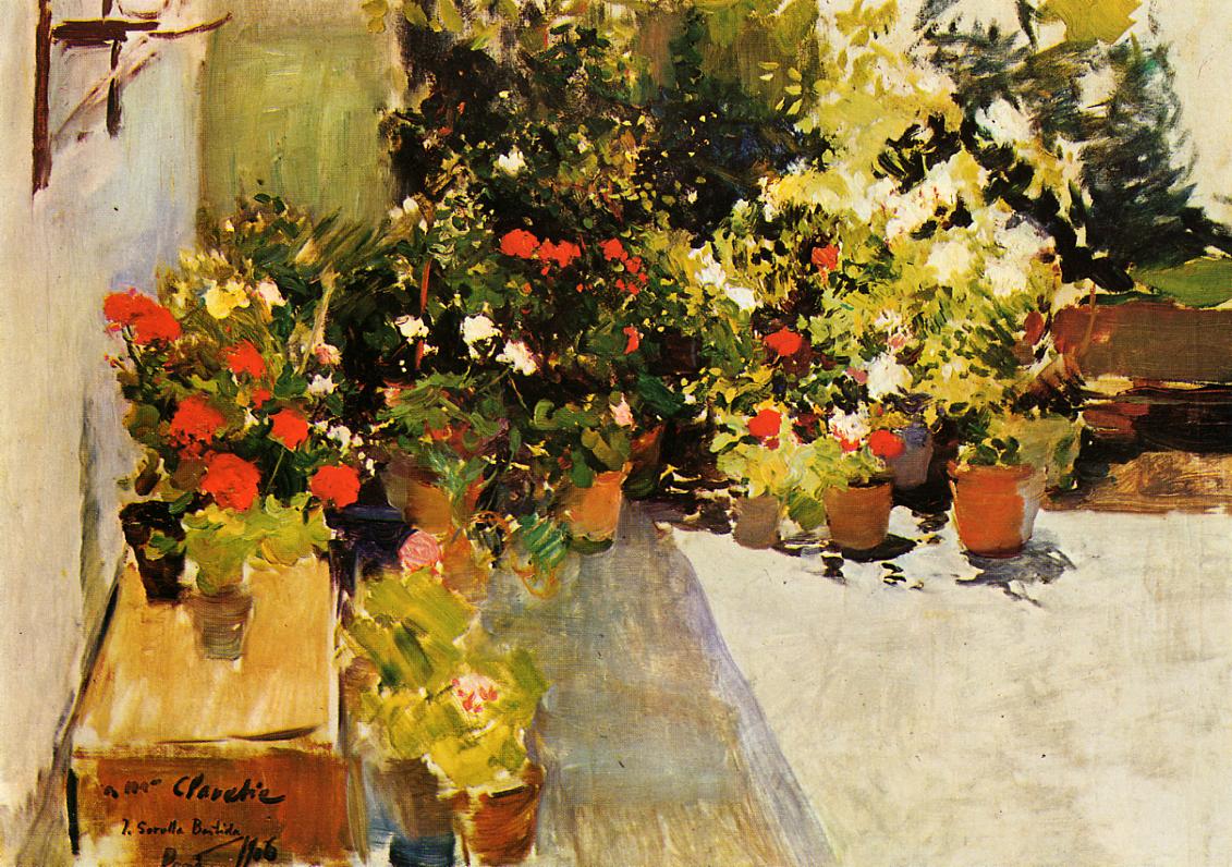 A Rooftop with Flowers, 1906 #impressionism #sorolla