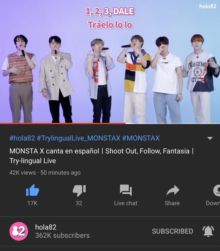 bbydmvilla's tweet photo. this has to be my favorite part when they all said 1,2,3 Dale perfectly 👏🏼
🔗 https://t.co/9WLka66pt8

#hola82 #TrylingualLive_MONSTAX #MONSTAXxhola82 https://t.co/SZN090SksB