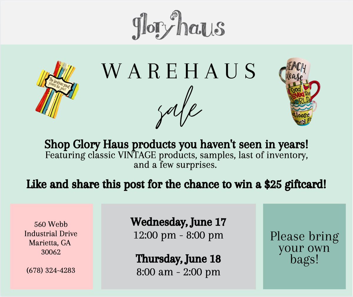Whoo Hooo!! You can get paid to come shopping! 
We are giving away a $25.00 gift card!!
Yep! Tell all your friends about our sale next week! 
Make sure you "LIKE" and "SHARE" this post.
We will draw the lucky winners name in time to shop.

#drawing #winner #sale #gift #free #sale