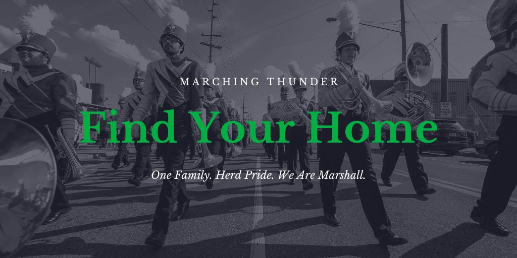 marshallubands's tweet photo. Join the largest and most visible student organization on campus! Link in the bio!
#marchingthunder2020 #musicatmarshall #marchingband #collegemarchingband #brass #woodwinds #drumline #colorguard #twirlers #wearemarshall https://t.co/8FZSrUVF7V