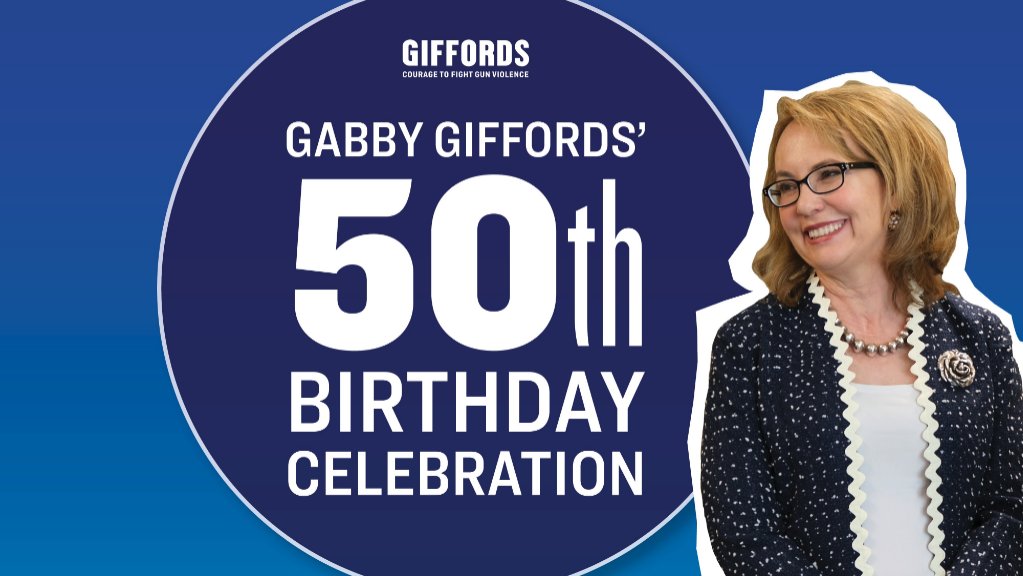 GIFFORDS_org's tweet photo. LIVE NOW: We’re celebrating @GabbyGiffords’ 50th birthday! 🎈

Join the party to share your well wishes with Gabby and celebrate an American hero: https://t.co/KiyQYPKSdp https://t.co/SjfFcBIRQY