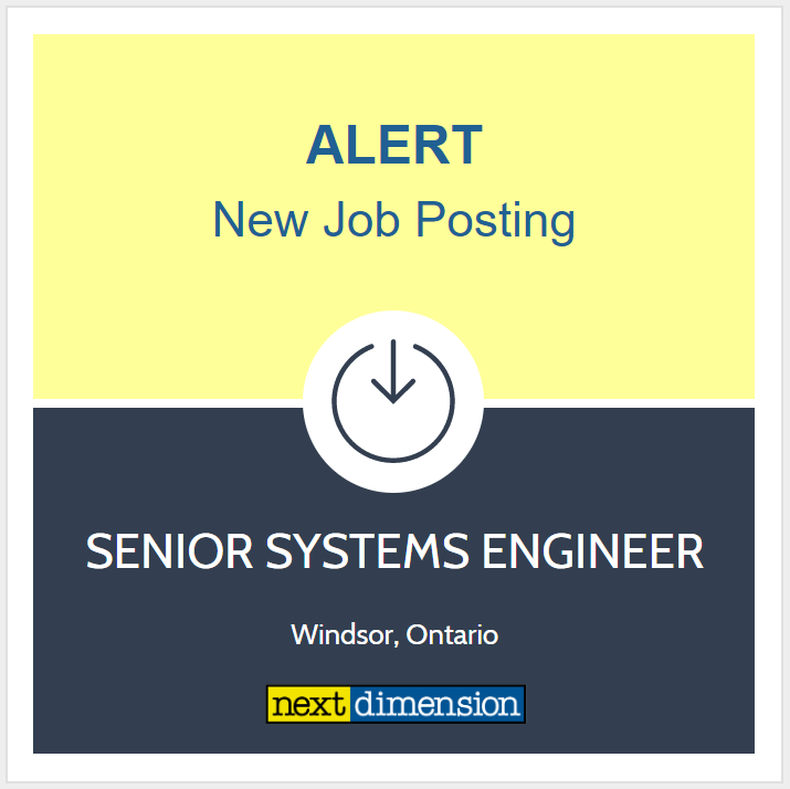 NextDimensionCA's tweet image. HIRING: SENIOR SYSTEMS ENGINEER.  Are you ambitious and enthusiastic? Do you possess expert problem solving skills?  Join our growing team as a Senior Systems Engineer.  hubs.ly/H0rq1Wv0 #tech #hiring #sysengineer
