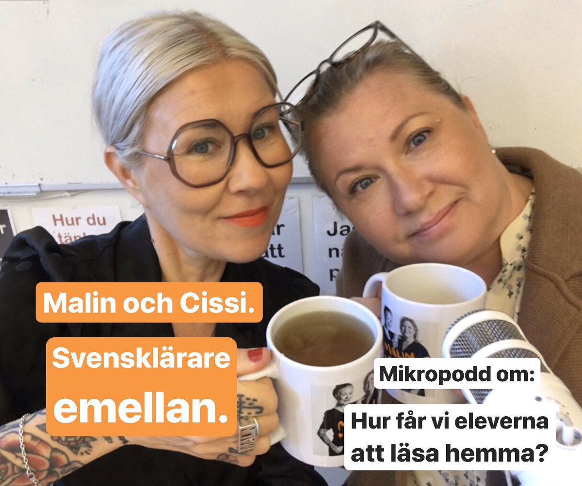 ”Malin &amp; Cissi. Svensklärare emellan” börjar varva längre poddavsnitt med kortare. Mikropoddar. Först ut: Mikropodd på 13 min, 45 sekunder om hur vi arbetar för att få våra elever att läsa hemma, ett ämne önskat av en lyssnare. instagram.com/p/CBTYlYYHuQX/…
