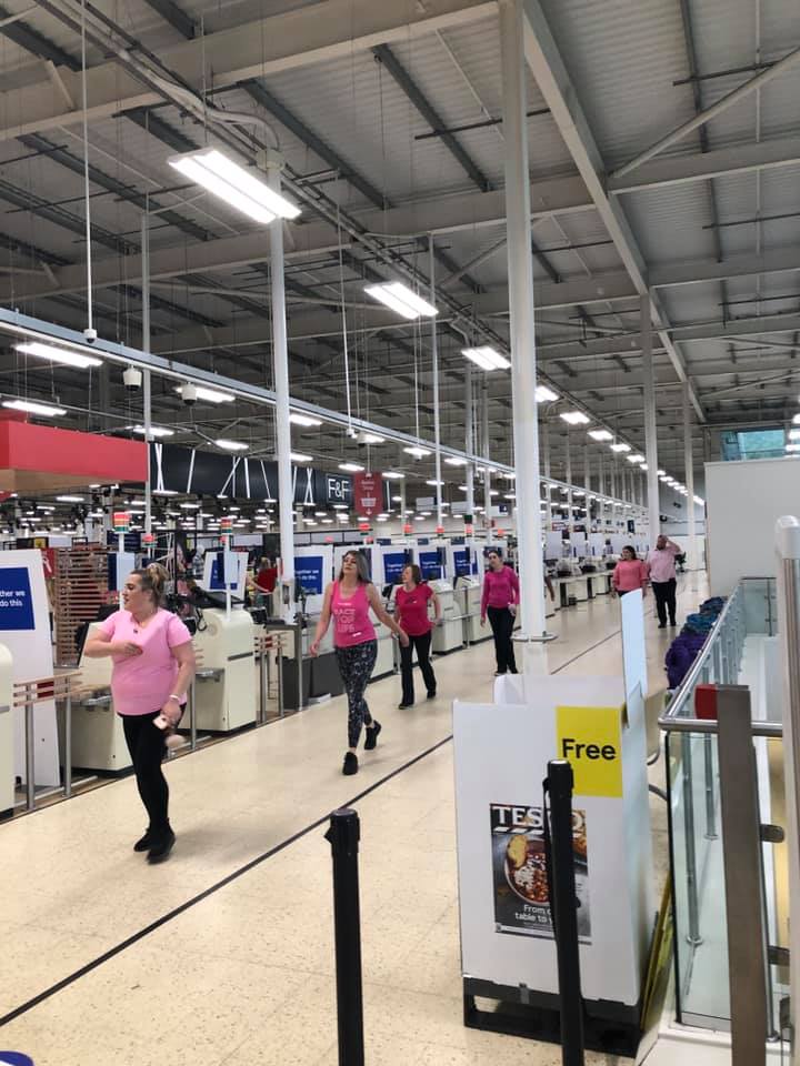 Colleagues at Tesco Hastings Extra took part in #RaceforLifeAtHome last weekend outside of opening hours using the store car park as their 5km course. They took part in a conga formation to allow for 2m social distancing rules and have raised over £2,500 so far! 👏