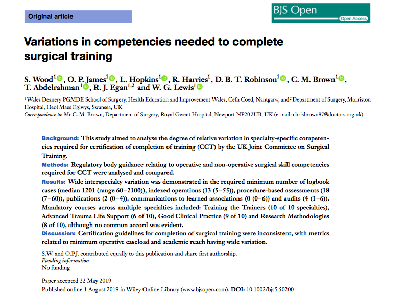 Rhiannon Harries Researchwelsh Has Previously Reported The Variations In Competences Required For Different Surgical Specialties In The Uk Ireland Published In Bjsopen T Co 6huqm4dx2w Bjsopenchat T Co C2tixcgutf