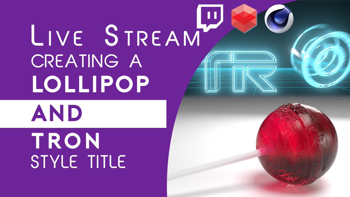 Effectatron's tweet image. Replay of yesterday’s Live stream making candy and tron style titles   youtu.be/iNLJuC31NRU #twitch replay of making candy with @maxonc4d and @redshift3d ! Be sure to follow for more live tutorials. #c4d #c4dtutorial #redshift #redshift3d #tutorial